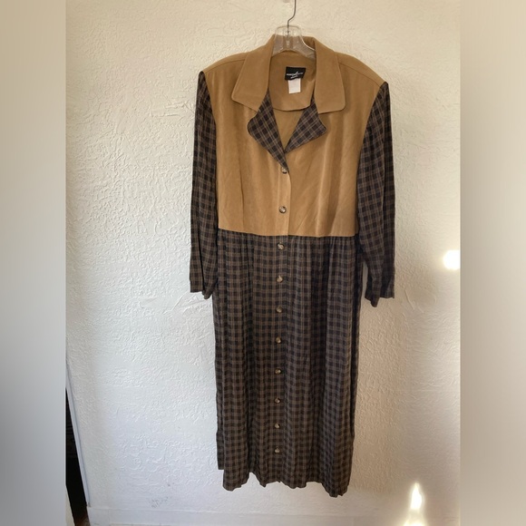 Positive Attitude Dress Women's Plus 22 Faux Suede Western Core Maxi Midi Dress - Picture 1 of 9